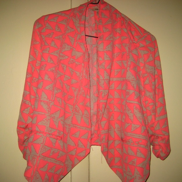 Women's Size Medium Pink Length Cardigan Scrunched Mid Long Sleeves - Picture 8 of 10